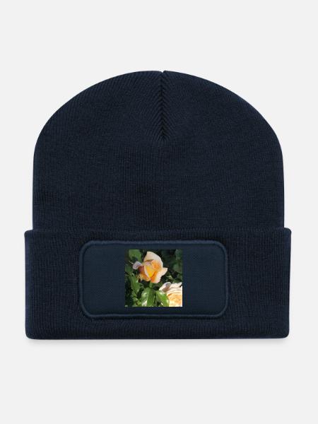 Zarte Rosenknospe - Recycelte Patch Beanie - French Navy