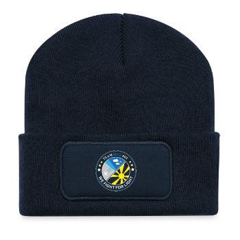 Blue Sky Flight Team Abzeichen - Recycelte Patch Beanie - French Navy - Vorne