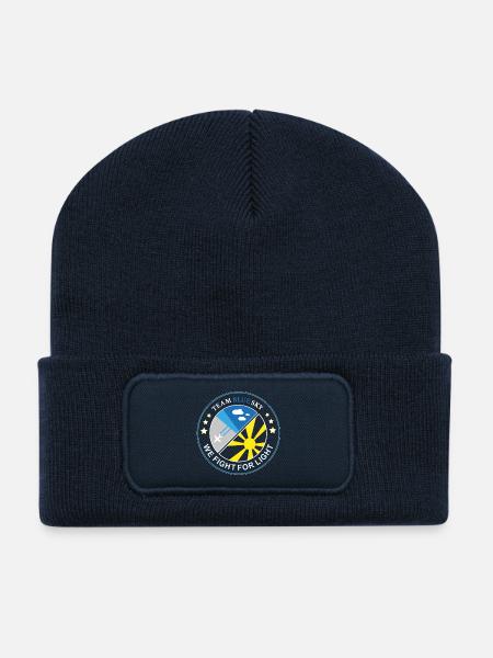 Blue Sky Flight Team Patch - Recycled Patch Beanie - french navy
