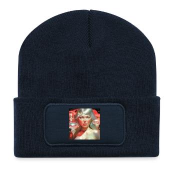 Kosmisches Prinzessinnen-Porträt - Recycelte Patch Beanie - French Navy - Vorne