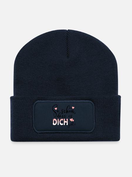 JAHRESTAG SPRÜCHE Beziehung - Recycelte Patch Beanie - French Navy