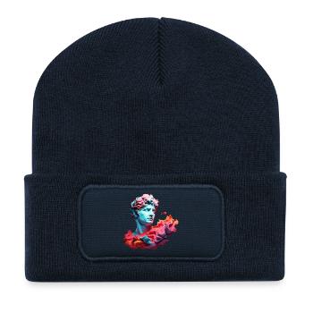Neon Psychedelic Bust - Recycled Patch Beanie - french navy - Front