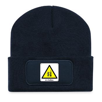 En chaleur - Beanie recyclé à patch - bleu marine - Devant