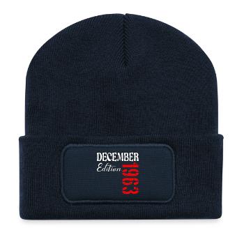 63 Jahre alt – 63. Geburtstag Dezember 1963 - Recycelte Patch Beanie - French Navy - Vorne