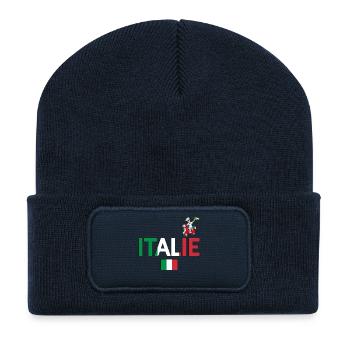 Italie - Beanie recyclé à patch - bleu marine - Devant