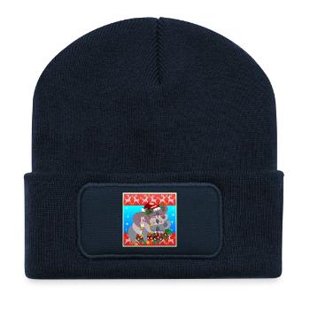 HÄSSLICHER WEIHNACHTSPULLOVER - KOALA BEAR FAMILY - Recycelte Patch Beanie - French Navy - Vorne