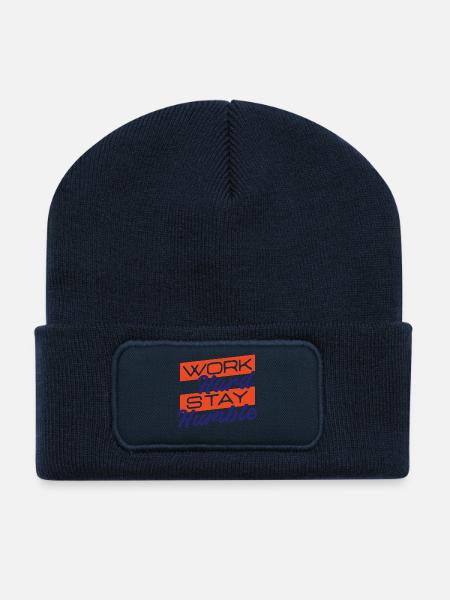 Déclaration d’un collègue de travail Réussite professionnelle Carrière - Beanie recyclé à patch - bleu marine