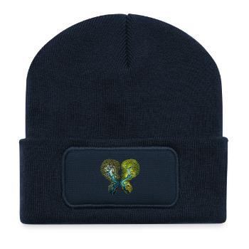 Klimawandel Lunge Wald Fluss Umwelt Shirt - Recycelte Patch Beanie - French Navy - Vorne