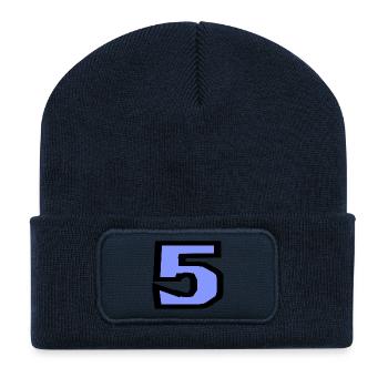 5. 5 ANS. 5e ANNIVERSAIRE. ANNIVERSAIRE 5 ANS. 5. - Beanie recyclé à patch - bleu marine - Devant