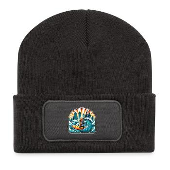 Quokka Australian Surfing Design - Recycled Patch Beanie - dark grey - Front