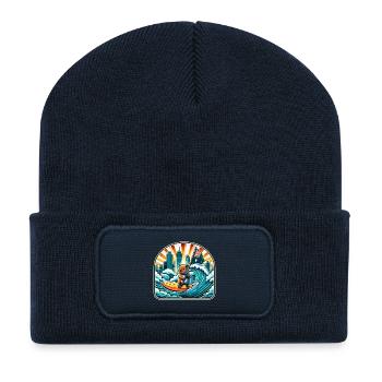 Quokka Australien Surfing Sydney Design - Recycelte Patch Beanie - French Navy - Vorne
