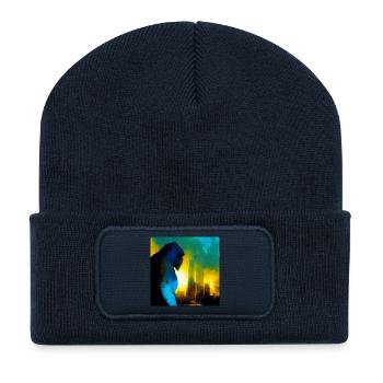 Gorilla 01 - Recycelte Patch Beanie - French Navy - Vorne