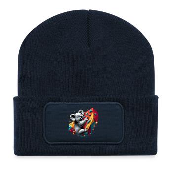 Bouldering Koala Gift - Recycled Patch Beanie - french navy - Front