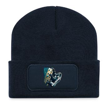 Bouldering Gorille cadeau - Beanie recyclé à patch - bleu marine - Devant