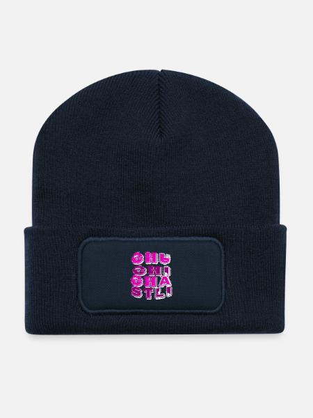 Chuchichästli Kultbegriff Schweizer Dialekt - Recycelte Patch Beanie - French Navy
