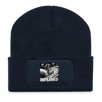 NO LIMIT - Beanie recyclé à patch - bleu marine - Devant