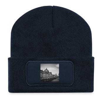 Fish Auction Hall Fish Market Hamburg Elbe Poster - Recycled Patch Beanie - french navy - Front