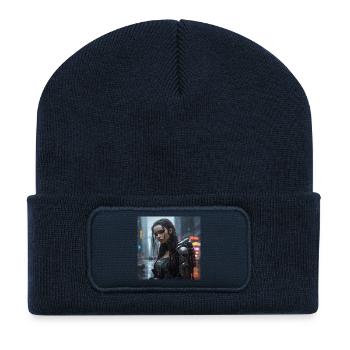 Regenstadt Cyborg Damenlook - Recycelte Patch Beanie - French Navy - Vorne