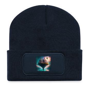 Village flottant fantastique - Beanie recyclé à patch - bleu marine - Devant