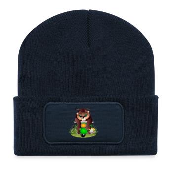 BEAVER CARTOON - ELECTRIC POWER TWO-WHEELER - Mobility - Recycled Patch Beanie - french navy - Front