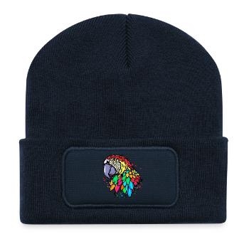 Oiseau, Perroquet, Zoo, Animal, Amoureux Des Animaux, Animal De Compagnie - Beanie recyclé à patch - bleu marine - Devant