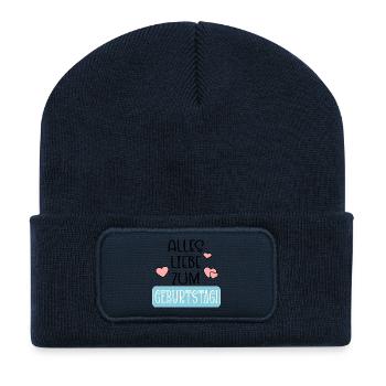 GEBURTSTAGSSPRÜCHE - ALLES LIEBE ZUM GEBURTSTAG - Recycelte Patch Beanie - French Navy - Vorne