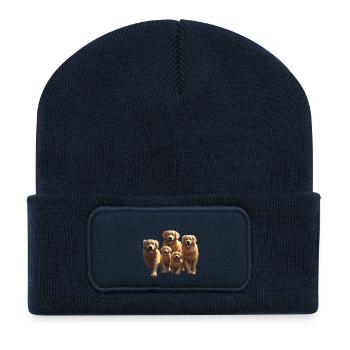 Golden Retriever Pack Parade - Recycled Patch Beanie - french navy - Front