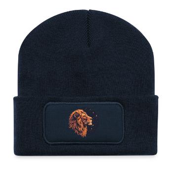 Lion with starry sky - Recycled Patch Beanie - french navy - Front