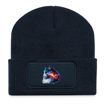 Katze - Recycelte Patch Beanie - French Navy - Vorne