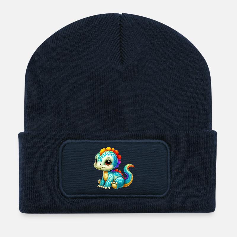 Dinosaurier - Recycelte Patch Beanie - French Navy