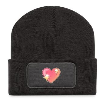 Sparkling Heart Emblem Design - Recycled Patch Beanie - dark grey - Front