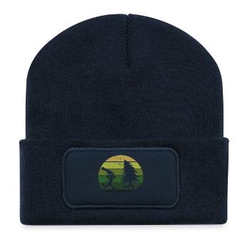 Tree Lumberjack Saw Sawdust Woodwork Wood - Recycled Patch Beanie - french navy - Front
