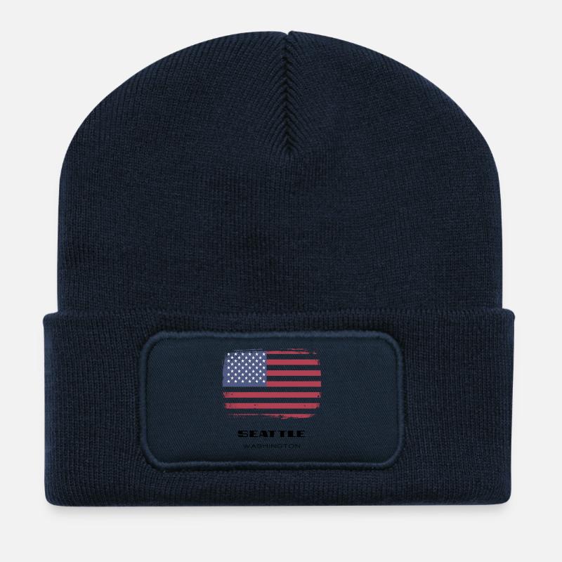 Seattle, Washington, USA - Recycled Patch Beanie - french navy