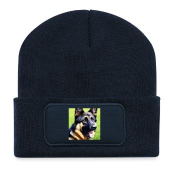 Loyal and protective: German Shepherd - Recycled Patch Beanie - french navy - Front