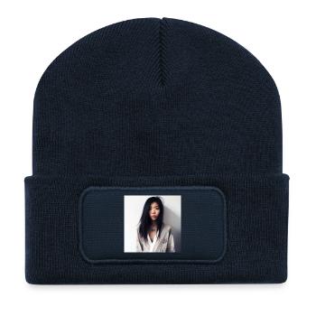 Portrait of a woman 03 - Recycled Patch Beanie - french navy - Front