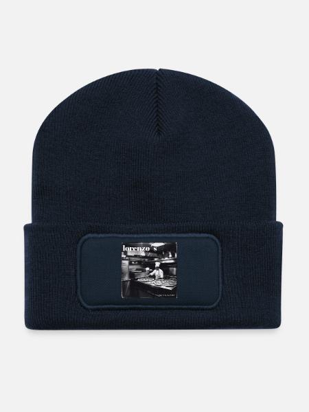 Lorenzo's Pizza Logo - Beanie recyclé à patch - bleu marine