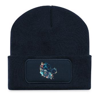 BMX Bike Bike Trick Bunny Hop cadeau - Beanie recyclé à patch - bleu marine - Devant