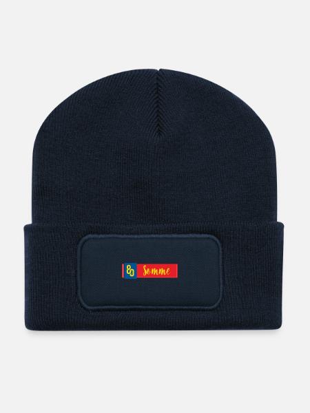 Somme - Beanie recyclé à patch - bleu marine