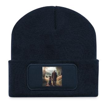 Art du berger allemand - Beanie recyclé à patch - bleu marine - Devant