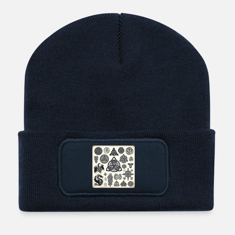 Keltische Symbole - Recycelte Patch Beanie - French Navy