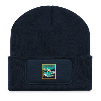 Patmos Greece Vacation Vacation Travel - Recycled Patch Beanie - french navy - Front