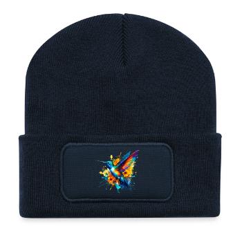 Colibri - Beanie recyclé à patch - bleu marine - Devant