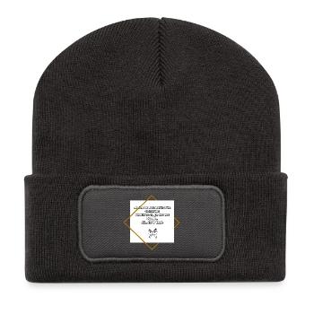 Mauvaise humeur - Beanie recyclé à patch - charbon - Devant