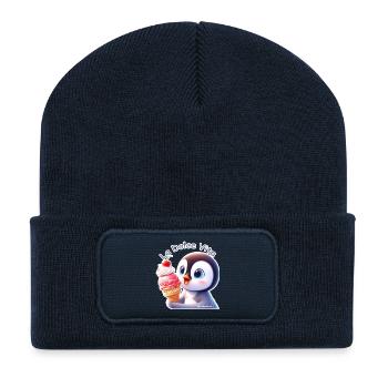 Pingouin - La Dolce Vita - Beanie recyclé à patch - bleu marine - Devant