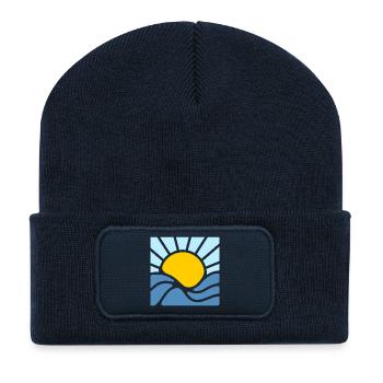 Sonne, Sommer und Meer - Recycelte Patch Beanie - French Navy - Vorne