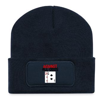 Casino Statement Poker Kartenspiel Glücksspiel - Recycelte Patch Beanie - French Navy - Vorne