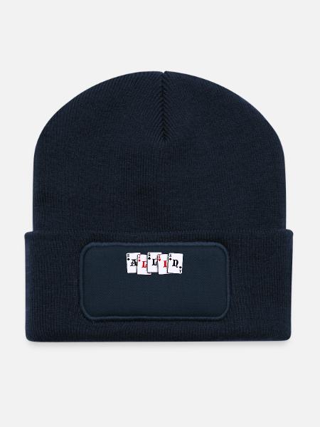 Kartenspiel Zocken Casino Poker Glücksspiel Pokern - Recycelte Patch Beanie - French Navy