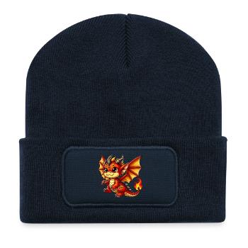 Drache - Recycelte Patch Beanie - French Navy - Vorne