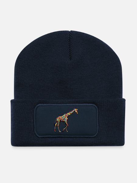Giraffe - Recycled Patch Beanie - french navy