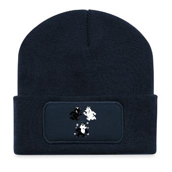 La naissance du panda - Beanie recyclé à patch - bleu marine - Devant